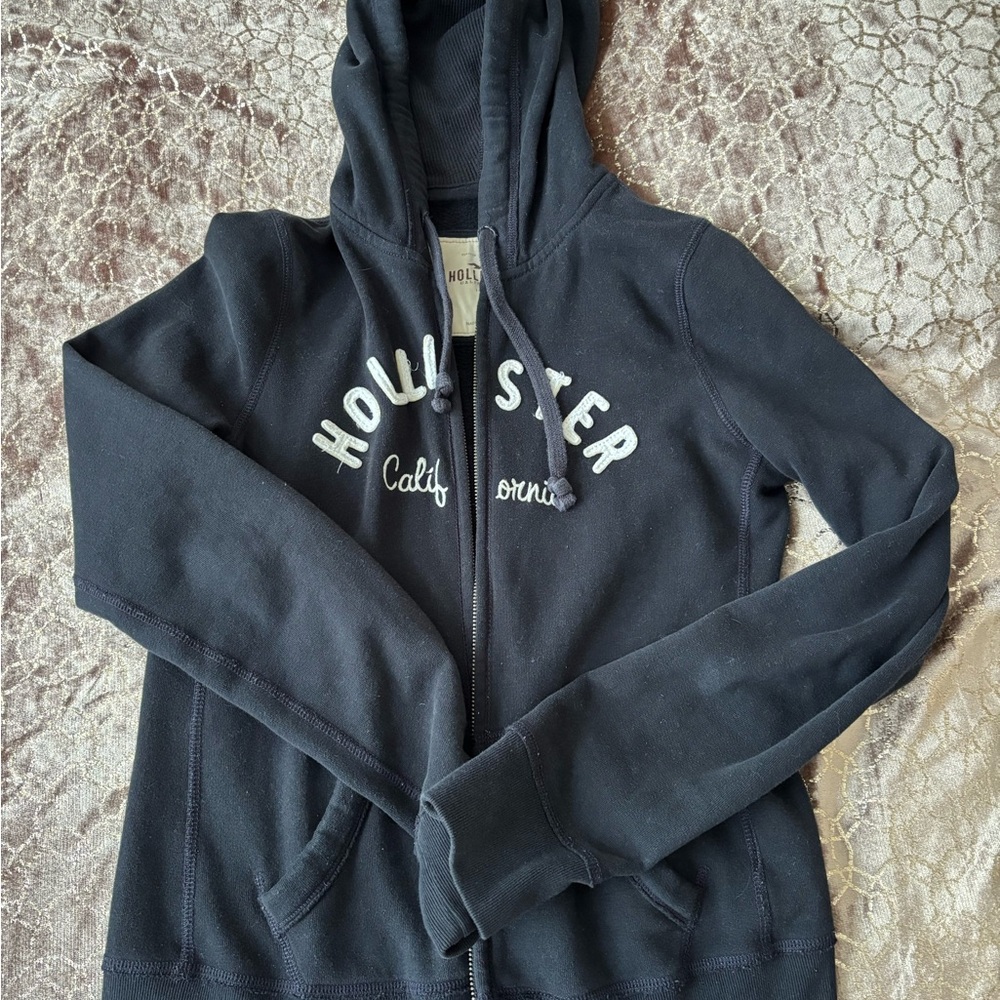 Hollister Dark Navy Zip-Up Hoodie